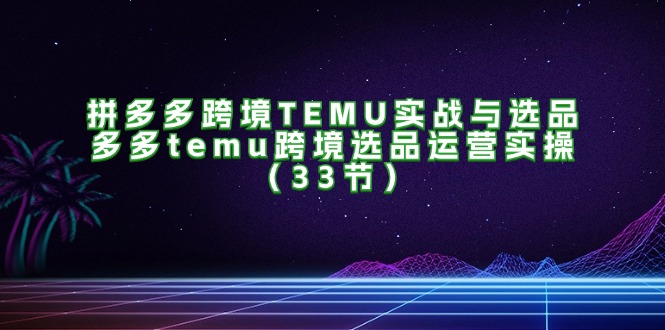 拼多多平台跨境电商TEMU实战演练与选款，多多的temu跨境电商选款经营实际操作（33节）-9527素材资源站