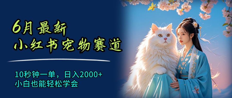 （11771期）6月全新小红书的小宠物跑道，10秒左右一单，日入2000 ，新手都可以轻松懂得-9527素材资源站