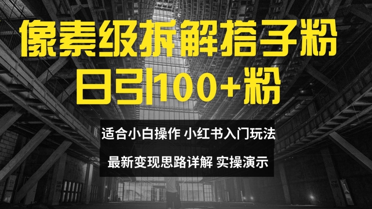 像素级拆卸搭子粉，日引100 ，新手看了可入门，全新转现构思详细说明【揭密】-9527素材资源站