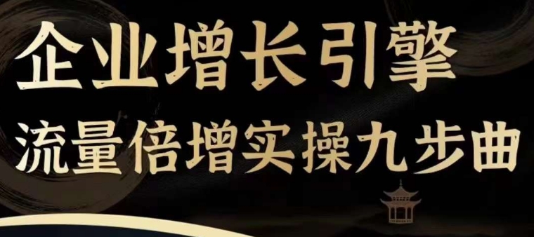 公司增长点总流量增长实际操作九步曲，一套课程内容帮你找到迅速、简易、合理、可复制的拓客 变现模式，-9527素材资源站