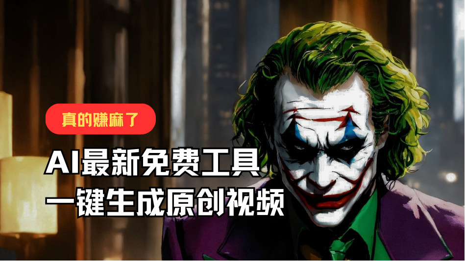 最新免费AI专用工具，一键生成原创短视频，佛性运送，轻轻松松月入10000 ！-9527素材资源站