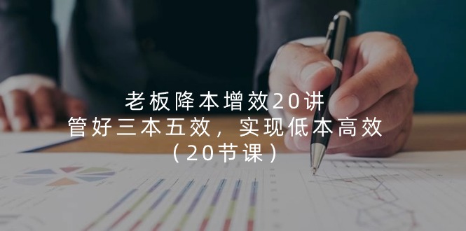 老总降低成本20讲，管住三本五效，完成低本高效率（20堂课）-9527素材资源站