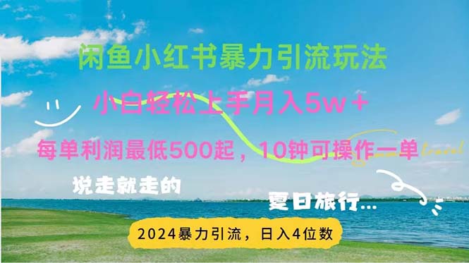 （11650期）2024暑期挣钱的项目小红书的闲鱼暴力行为引流方法，简易没脑子实际操作，每单利润500 ，…-9527素材资源站