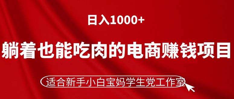 （11571期）躺着也能吃肉的电商赚钱项目，日入1000+，适合新手小白宝妈学生党工作室-9527素材资源站