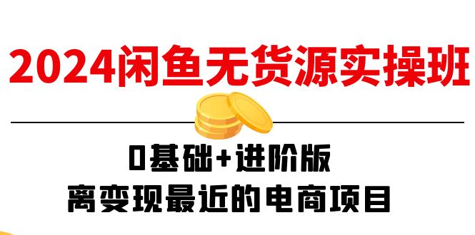 （11535期）2024闲鱼平台-无货源电商实际操作班：0基本 升级版，离转现近期的电商项目（15节）-9527素材资源站