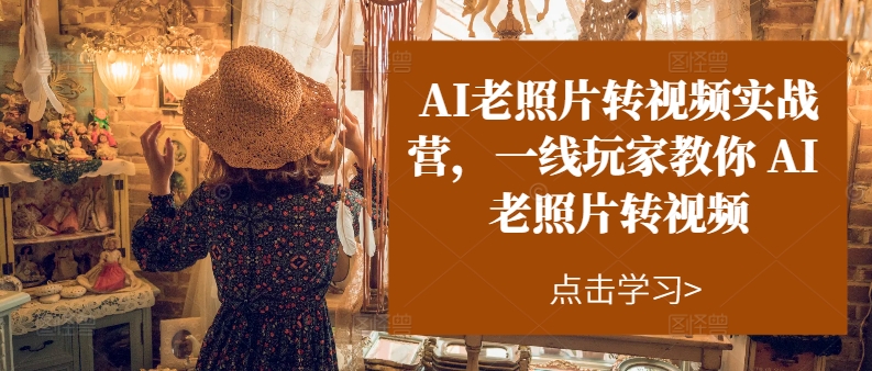 （11477期）AI旧照片转短视频实操训练营，一线游戏玩家教大家AI旧照片转短视频-9527素材资源站