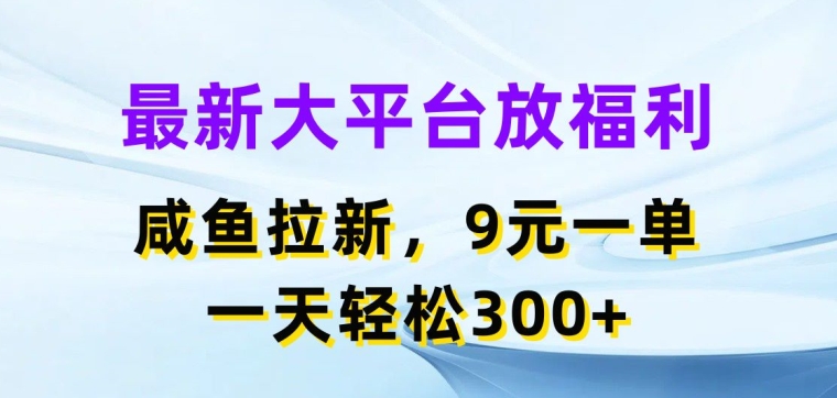 全新网络平台放褔利，闲鱼拉新项目，9元一单，一天轻轻松松3张-蓝悦网_分享蓝悦网创业资讯_最新网络项目资源-9527素材资源站