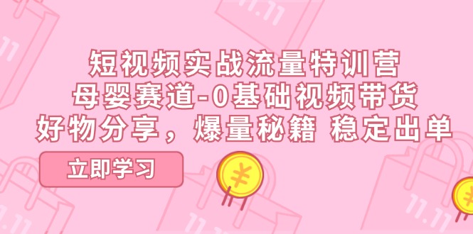 （11373期）短视频实战流量特训营，母婴赛道-0基础带货，好物分享，爆量秘籍 稳定出单-蓝悦网_分享蓝悦网创业资讯_最新网络项目资源-9527素材资源站