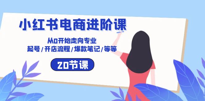 小红书电商升阶课：从0逐渐走向技术专业 养号/开店的流程/爆品手记/等（20节）-9527素材资源站