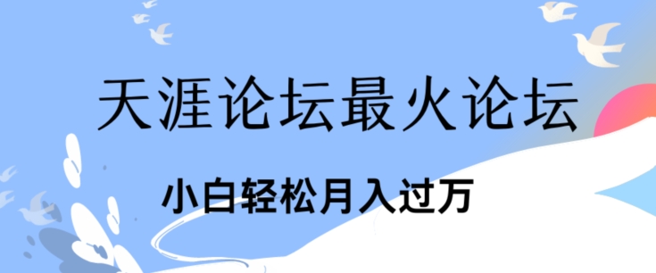 点爆公域运用最红话题讨论天涯社区、新手轻轻松松月入了w-蓝悦网_分享蓝悦网创业资讯_最新网络项目资源-9527素材资源站
