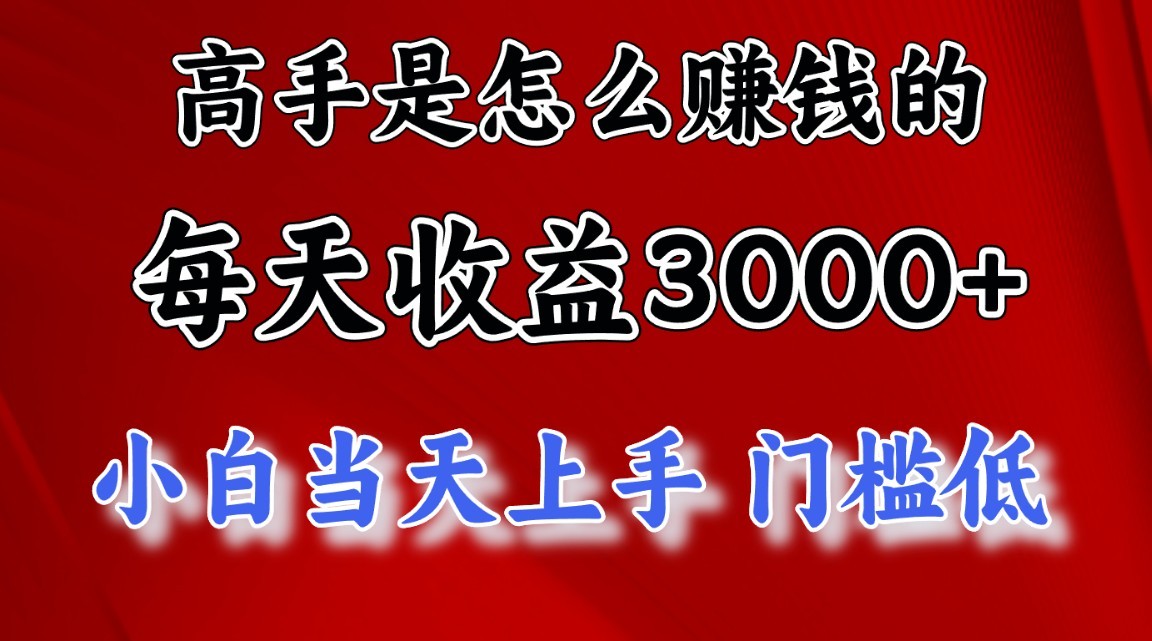 大神是如何一天赚3000 的，新手当日入门，翻盘新项目，很稳定。-9527素材资源站
