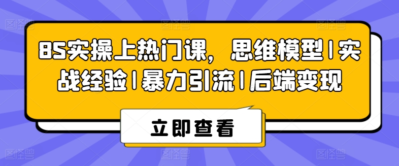8S实际操作抖音上热门课，思维模型|实践经验|暴力行为引流方法|后面转现-9527素材资源站