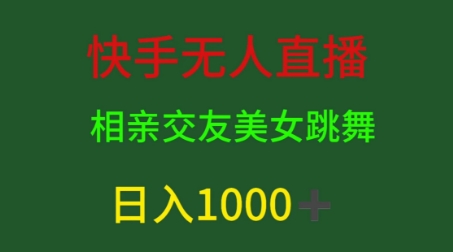 快手视频无人直播，单身交友，粉丝转现，日入1k-9527素材资源站