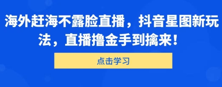 国外出海捕鱼不露脸直播，抖音星图新模式，直播间撸金游刃有余-9527素材资源站