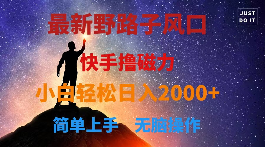 （10754期）最新风口！快手撸磁力，野路子，小白无脑操作日入2000+-9527素材资源站