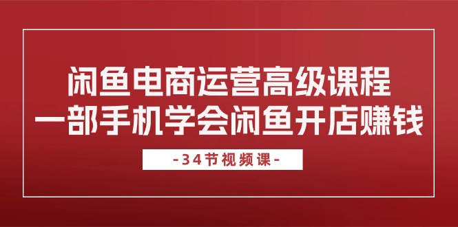 （10686期）闲鱼平台网店运营高级课程，一部手机懂得闲鱼开店挣钱（34堂课）-9527素材资源站