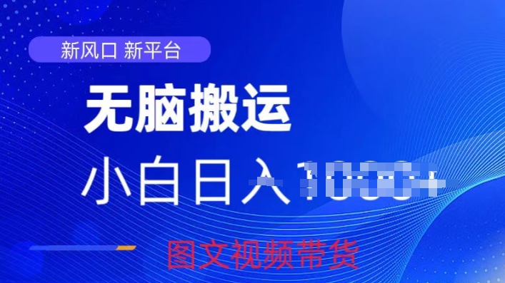 京东视频图文搬运带货项目，蓝海赛道小白轻松上手，每天一小时轻松获取收益-9527素材资源站