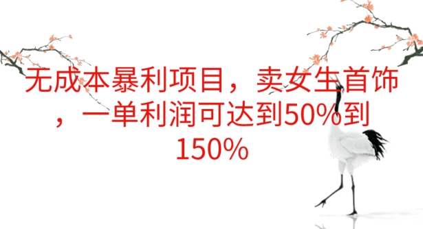 无成本暴利项目，卖女生首饰，一单利润可达到50%到150%-9527素材资源站