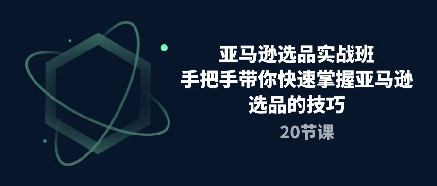 （10533期）亚马逊选品实战演练班，从零陪你快速上手亚马逊选品技巧（20堂课）-9527素材资源站