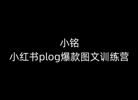小铭-小红书的plog爆品图文并茂夏令营，教大家从0-1做小红书的-9527素材资源站