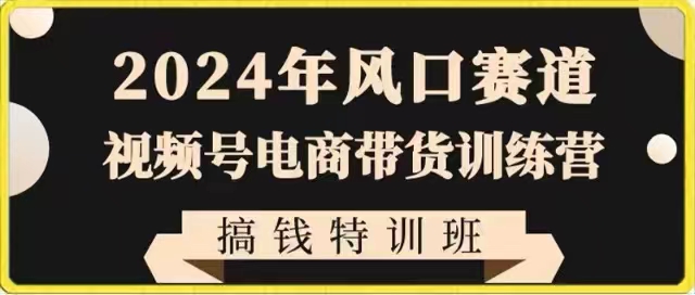 2024年出风口跑道微信视频号电商直播带货夏令营弄钱训练营，带着大家迅速进入自媒体平台电商直播带货-9527素材资源站
