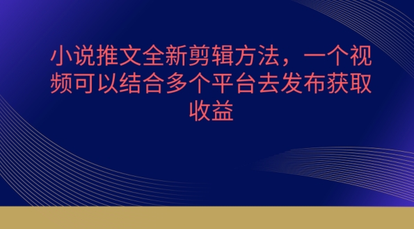 小说推文全新升级剪辑方法，一个视频需要结合各个平台去公布获得【揭密】-9527素材资源站