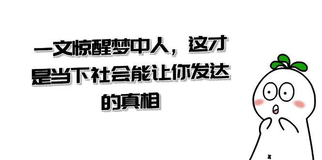 某微信公众号付费文章《一文惊醒梦中人，这才是当下社会能让你发达的真相》-9527素材资源站