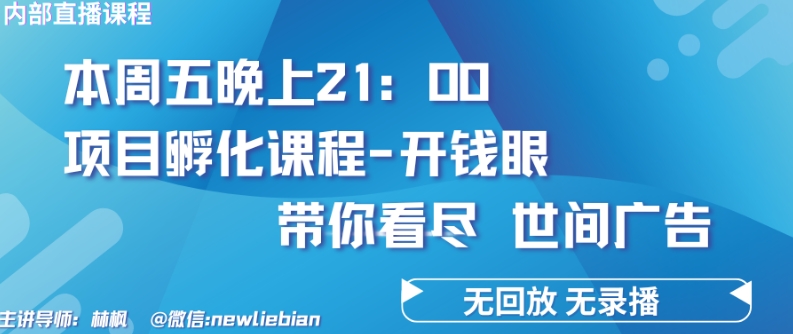 4.26日内部结构回看课程内容《项目孵化-开钱眼》挣钱的底层思维【揭密】-9527素材资源站