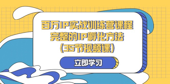 上百万IP实战演练夏令营课程内容，完备的IP卵化方式（35节视频课程）-9527素材资源站