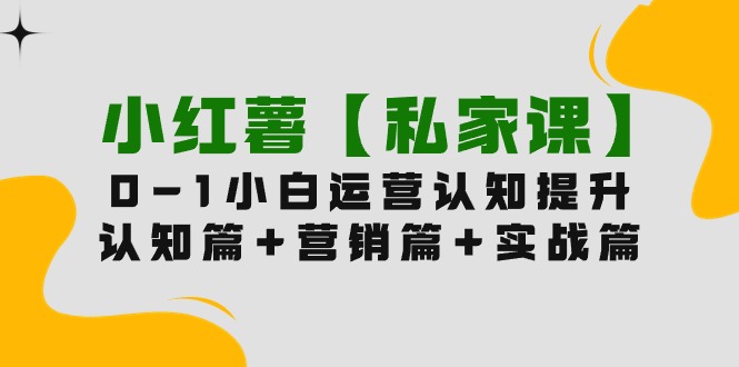 （9910期）小红书【私人课】0-1轻松玩小红书的内容运营，认知能力篇 营销推广篇 实战篇（11堂课）-9527素材资源站