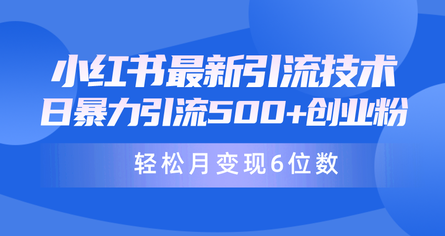 （9871期）日引500 月转现六位数24年全新小红书的暴力行为引流方法做兼职粉实例教程-9527素材资源站