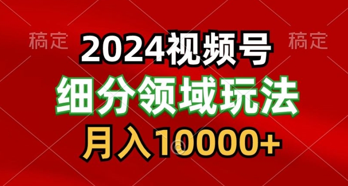 2024视频号分成计划细分领域爆款搬运玩法，每天5分钟，月入1W+-9527素材资源站