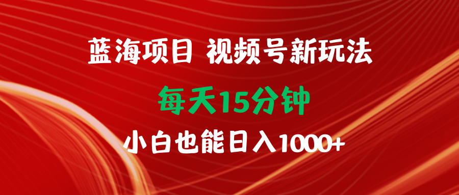 （9813期）蓝海项目视频号新玩法 每天15分钟 小白也能日入1000+-9527素材资源站