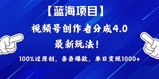 （9777期）2024蓝海项目微信视频号，全新方式， 100%过原创设计，一条条爆品，单天转现1K ，…-9527素材资源站