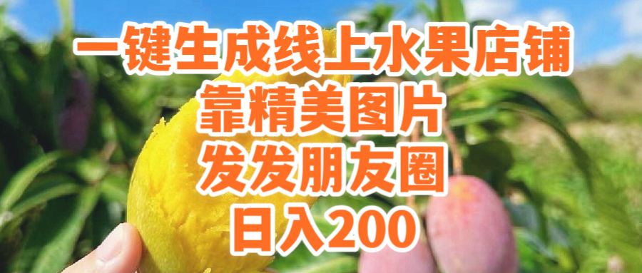 (9467期）一键生成线上水果店，靠精美图片发发朋友圈，也能日入200-9527素材资源站