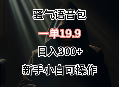 0成本卖骚气语音包，一单19.9.日入300+【揭秘】-9527素材资源站