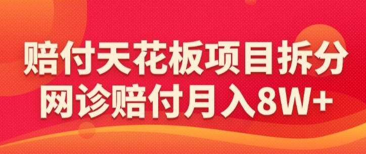 赔付天花板项目拆分，网诊赔付月入8W+-【仅揭秘】-9527素材资源站