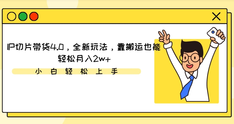 IP切片带货4.0，全新玩法，靠搬运也能轻松月入2w+-9527素材资源站