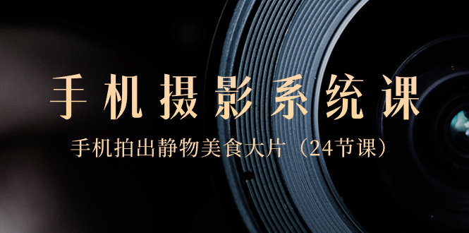 （8671期）0基本-手机拍照系统软件课，手机拍出静态物体特色美食大面积（24堂课）-9527素材资源站