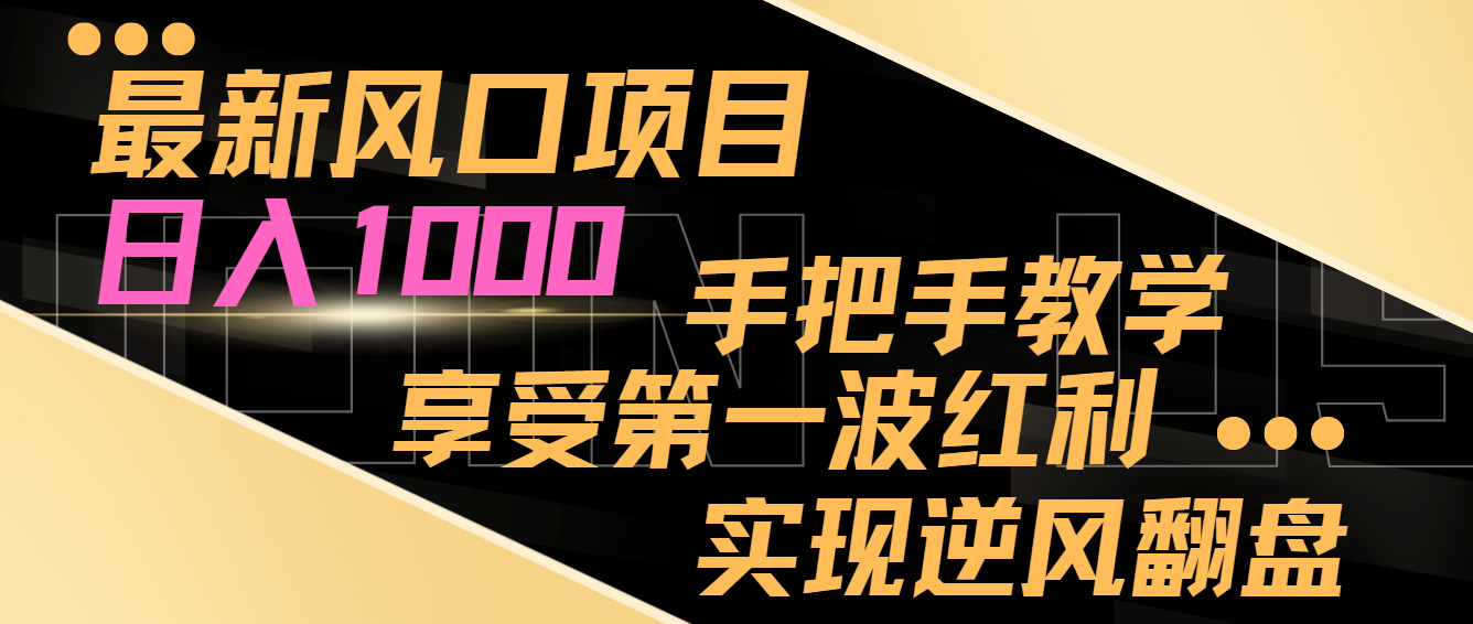 （8521期）全新蓝海项目，日入了千，抓住当下出风口，享有第一波收益，完成让二追三-9527素材资源站