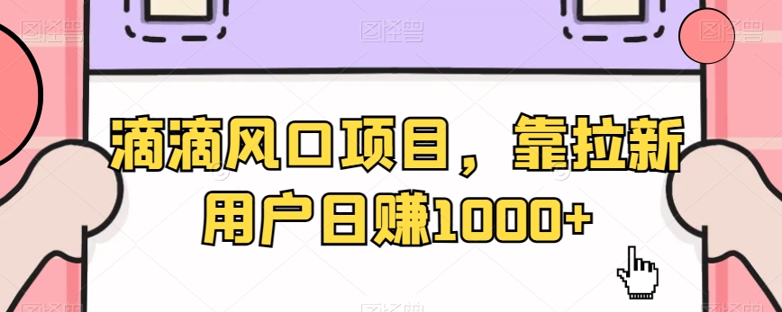 滴滴风口项目，靠拉新用户日赚1000+-9527素材资源站