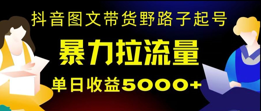 抖音图文带货暴力起号，单日收益5000+，野路子玩法，简单易上手，一部手机即可【揭秘】-9527素材资源站