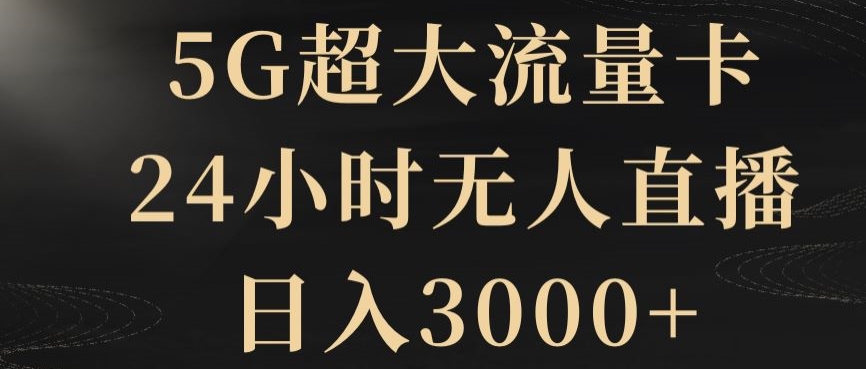 5G超大流量卡，24小时无人直播，日入3000+【揭秘】-9527素材资源站