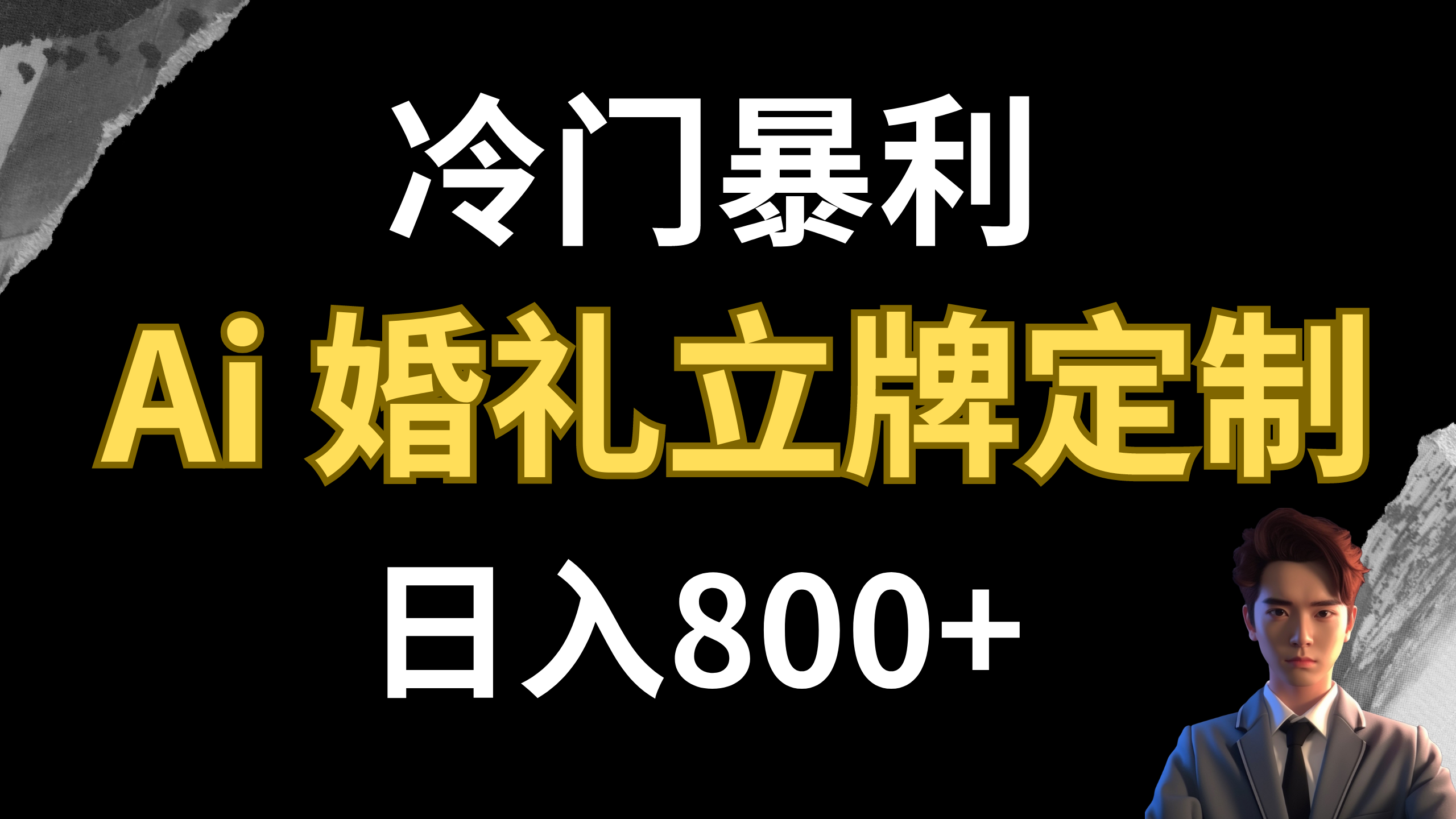 （7770期）小众赚钱项目 AI婚宴广告牌订制 日入800-9527素材资源站