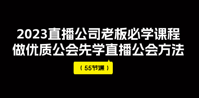 （7738期）2023直播间公司老总必会课程内容，做高品质帮会先学习直播公司方式（55堂课）-9527素材资源站