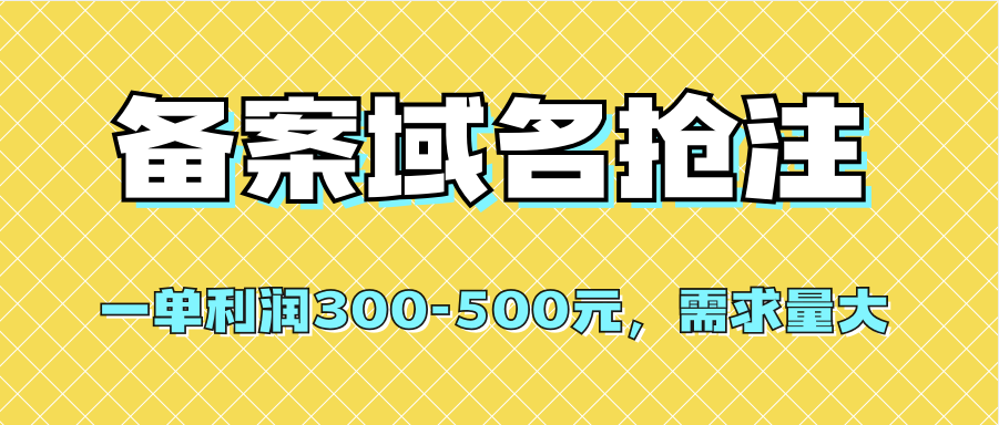 （7277期）【独家首发】办理备案域名抢注，一单利润300-500元，市场需求旺盛-9527素材资源站