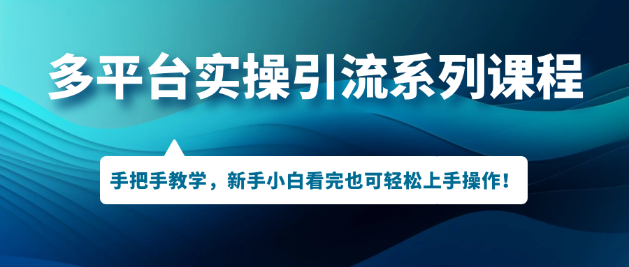 （7170期）多平台实操引流系列课程，手把手教学，新手小白看完也可轻松上手引流操作！-9527素材资源站