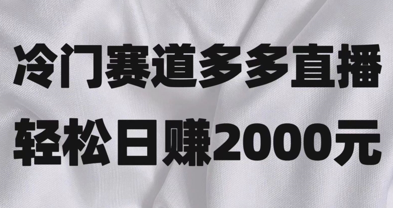 小众跑道拼多多直播，简易念文章，日盈利2000＋【揭密】-暖阳网-优质付费教程和创业项目大全-9527素材资源站