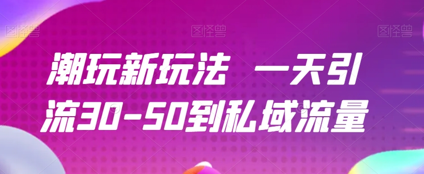 潮品新模式一天引流方法30-50到私域流量池-9527素材资源站