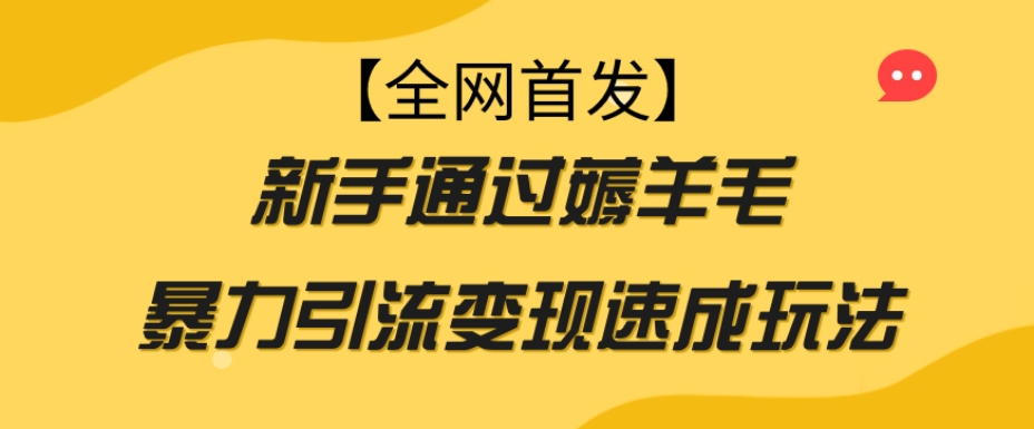 【独家首发】初学者根据撸羊毛暴力行为引流变现速学游戏玩法-9527素材资源站